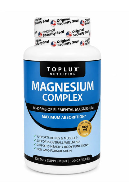 Magnesium Complex Toplux Nutrition | 8 Formas de Magnesio de Alta Absorción